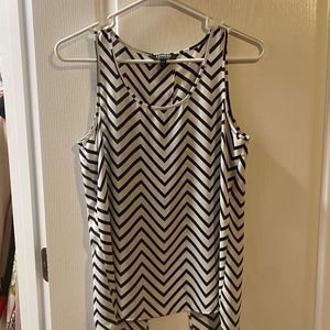 Express black/white diagonal stripe tank with open back